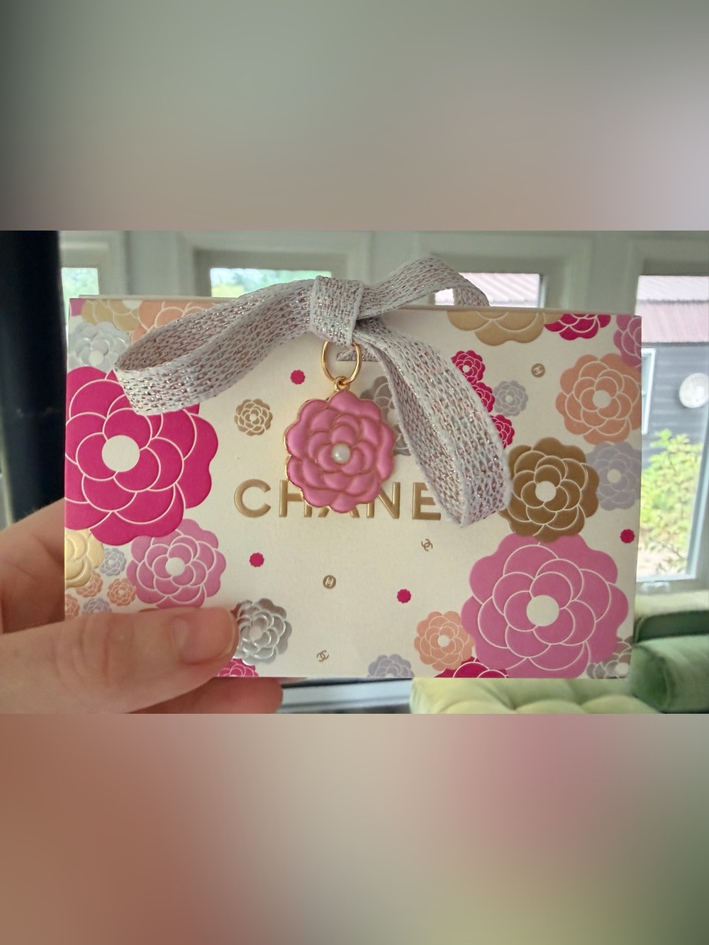 NEW Chanel Mother’s Day Foldable Bag WITH Pink & Gold Camellia Charm